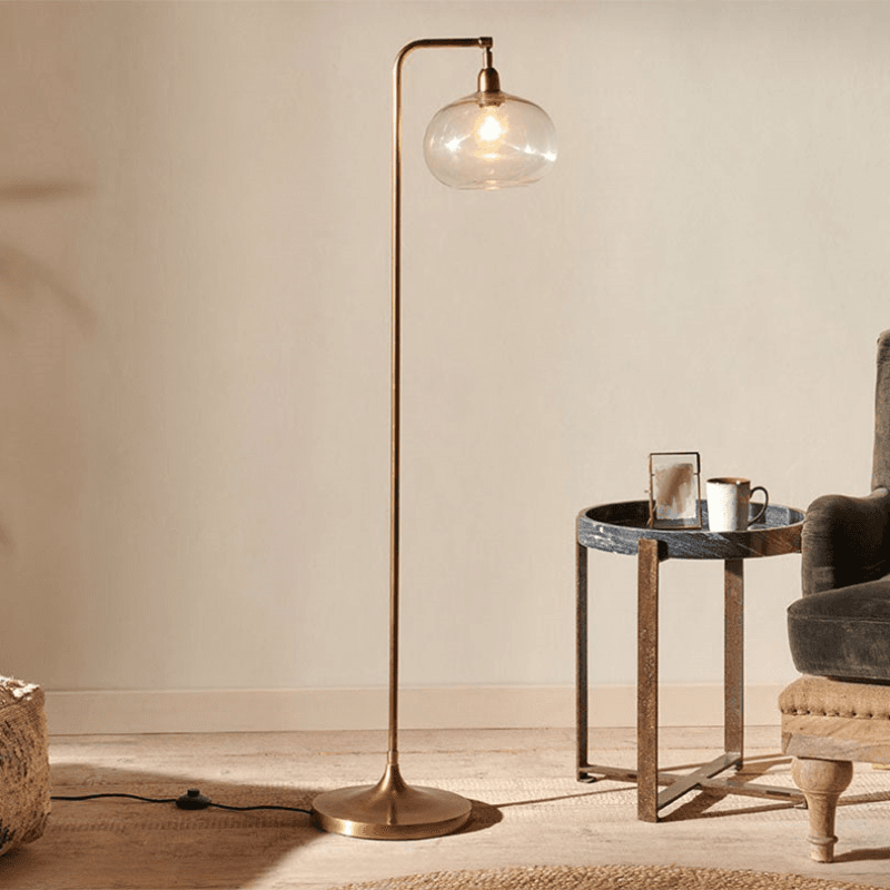 Mulia Floor Lamp, Antique Brass