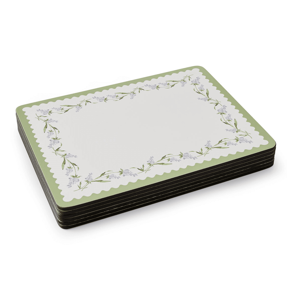 Lavandula Set of 4 Large Placemats, White