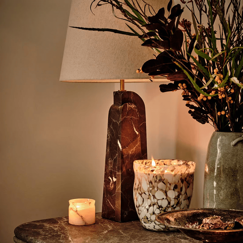 Darcy Marble Table Lamp, Silver