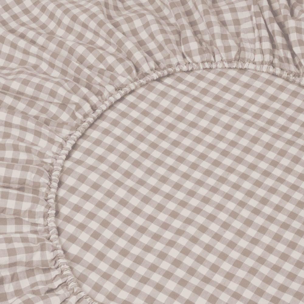 Gingham Linen Fitted Sheet