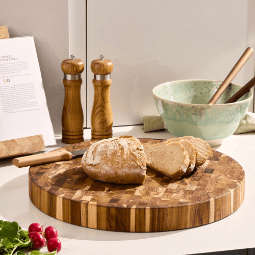 Image showing the Round Butcher's Block, Natural Teak product.