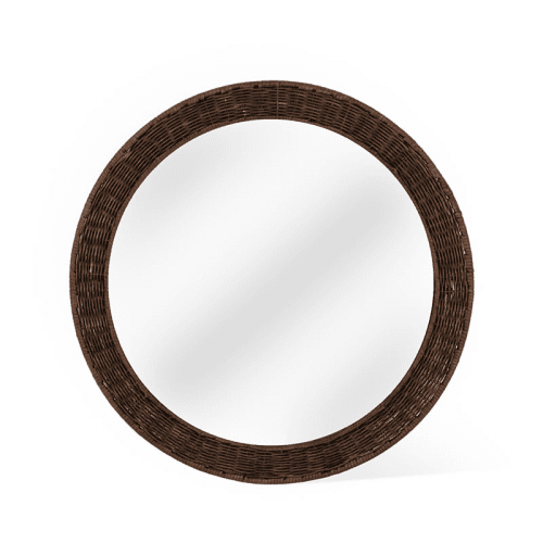 Image showing the Wittering Rattan Round Mirror, D80cm, Antique Brown product.
