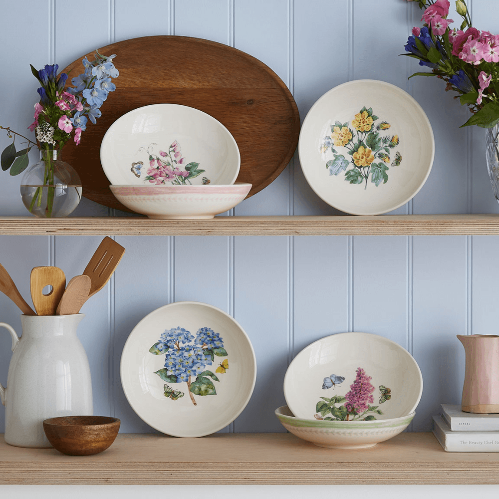 Botanic Garden Sketchbook Set of 4 Pasta Bowls, Multi