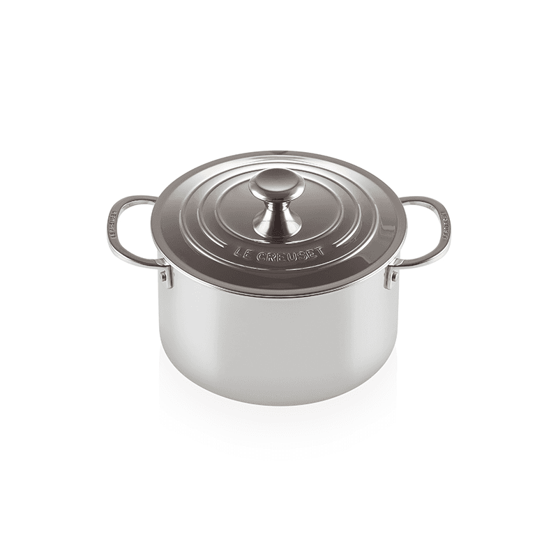 Siganture Uncoated Deep casserole with lid, Stainless Steel