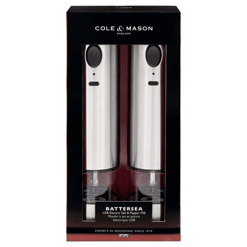 Image showing the Battersea Electronic Salt & Pepper Mill Set, Silver product.