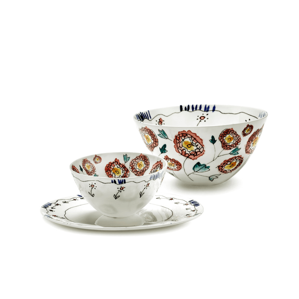 Midnight Flowers by Marni Set of 2 Bowls, Anemone Milk