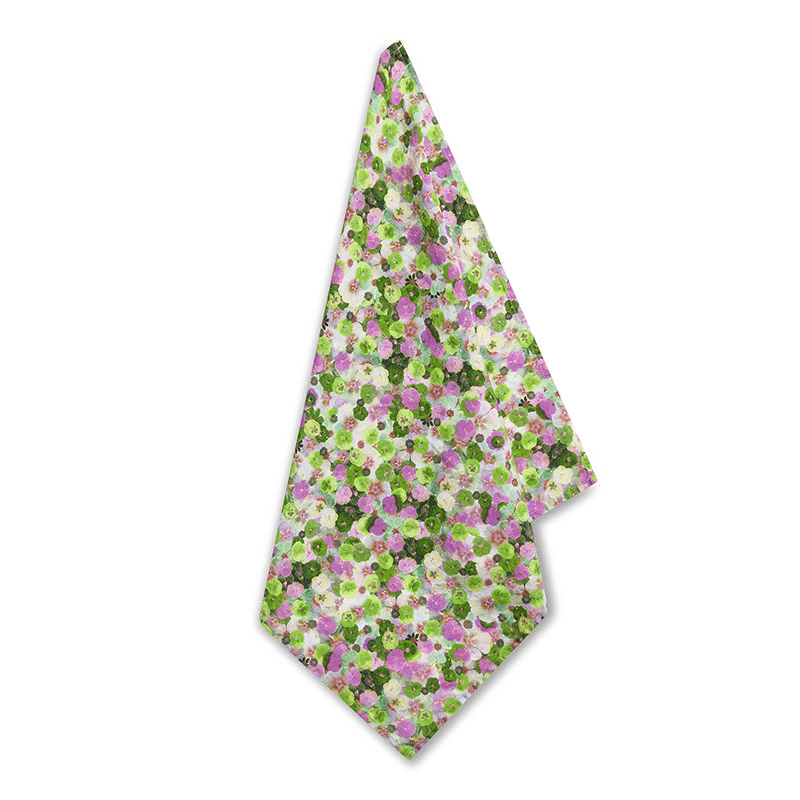 Le Marché aux Fleurs Linen Napkin, Purple/Pink/Green