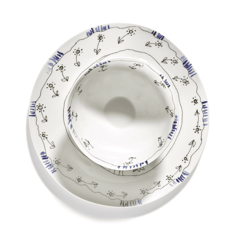 Midnight Flowers by Marni Set of 2 Bowls, Anemone Milk