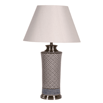 Image showing the Lattice Patterned Cylinder Lampbase & Shade product.