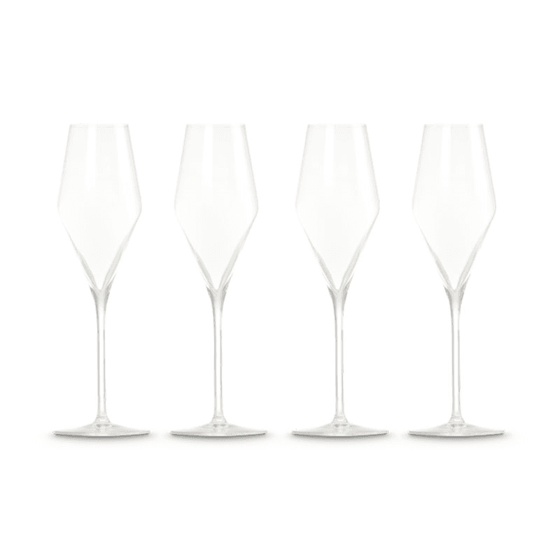 Set of 4 Champagne Flutes, Clear