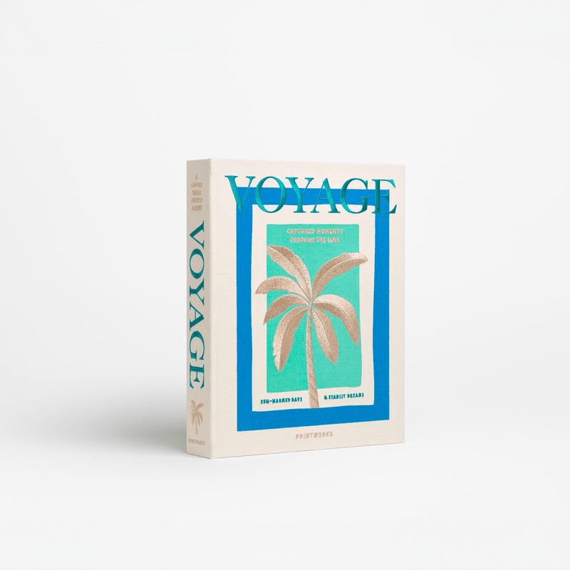 Voyage Embroidered Photo Album, Beige Multi