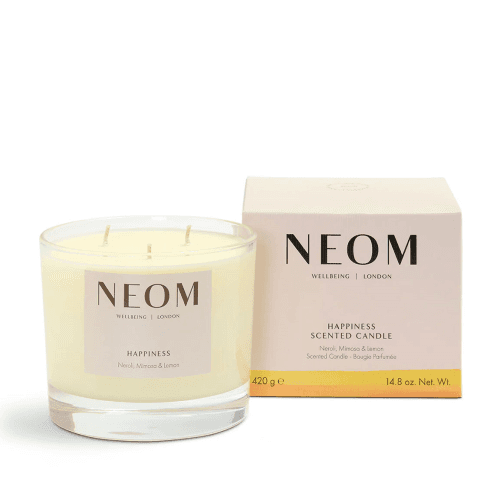 Image showing the Scent to Make You Happy 3 Wick Scented Candle, White product.