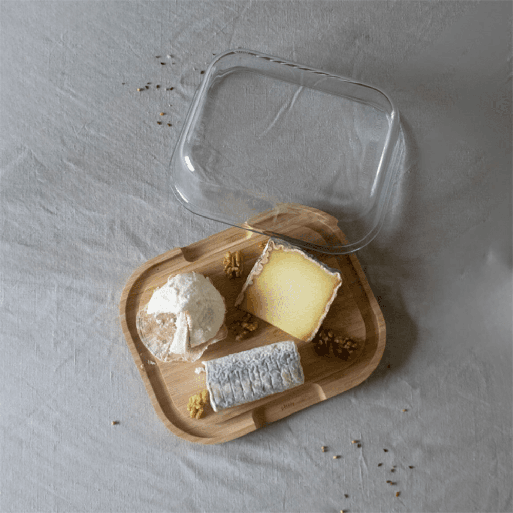 Cheese Board, Bamboo and glass