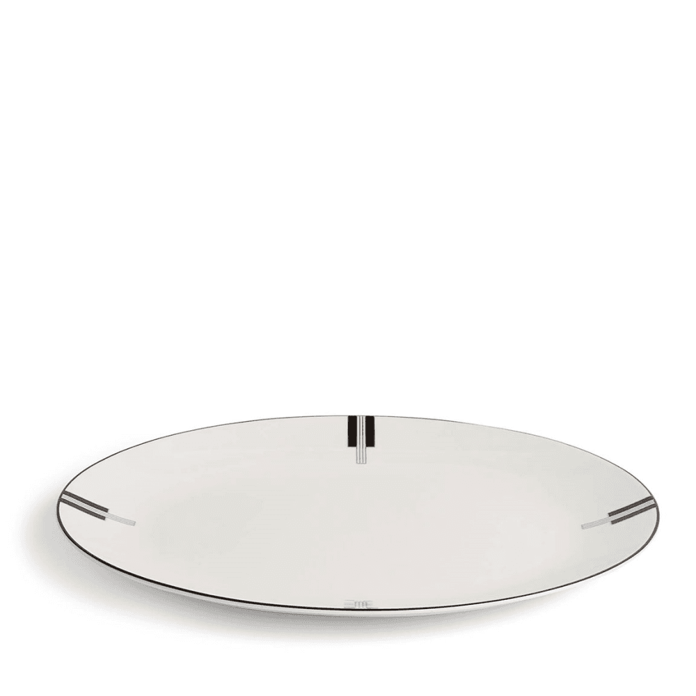 Luxe Graphite Oval Platter, Black & White