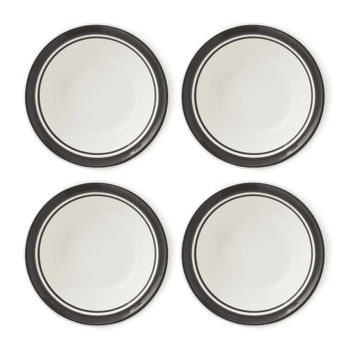 Image showing the Potters Stripe Set of 4 Bowls, Black product.