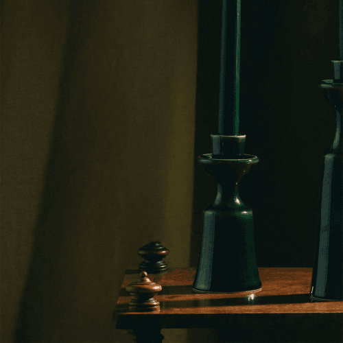 Image showing the Alma Candlestick, Short, Green product.