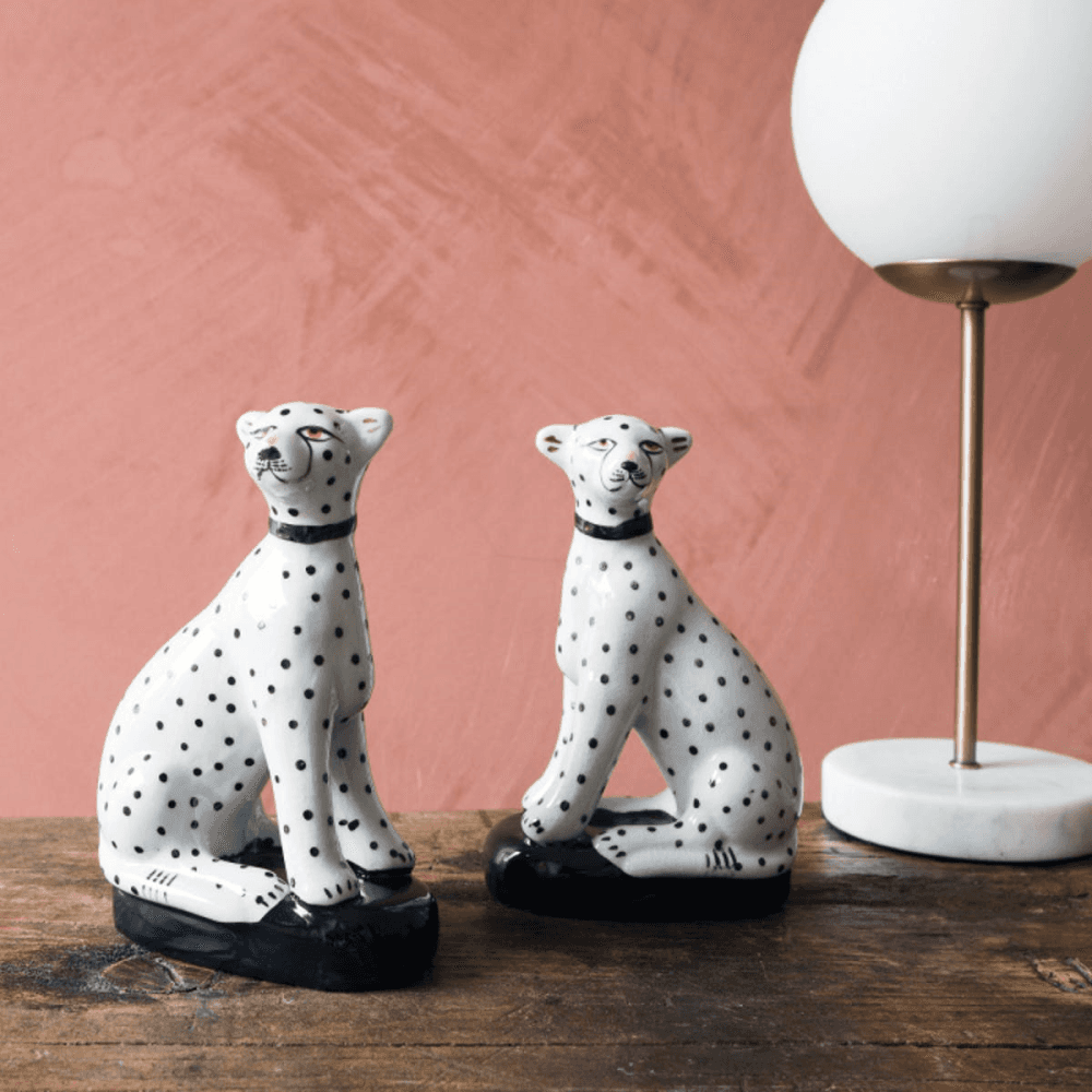Set of 2 Sitting Leopards