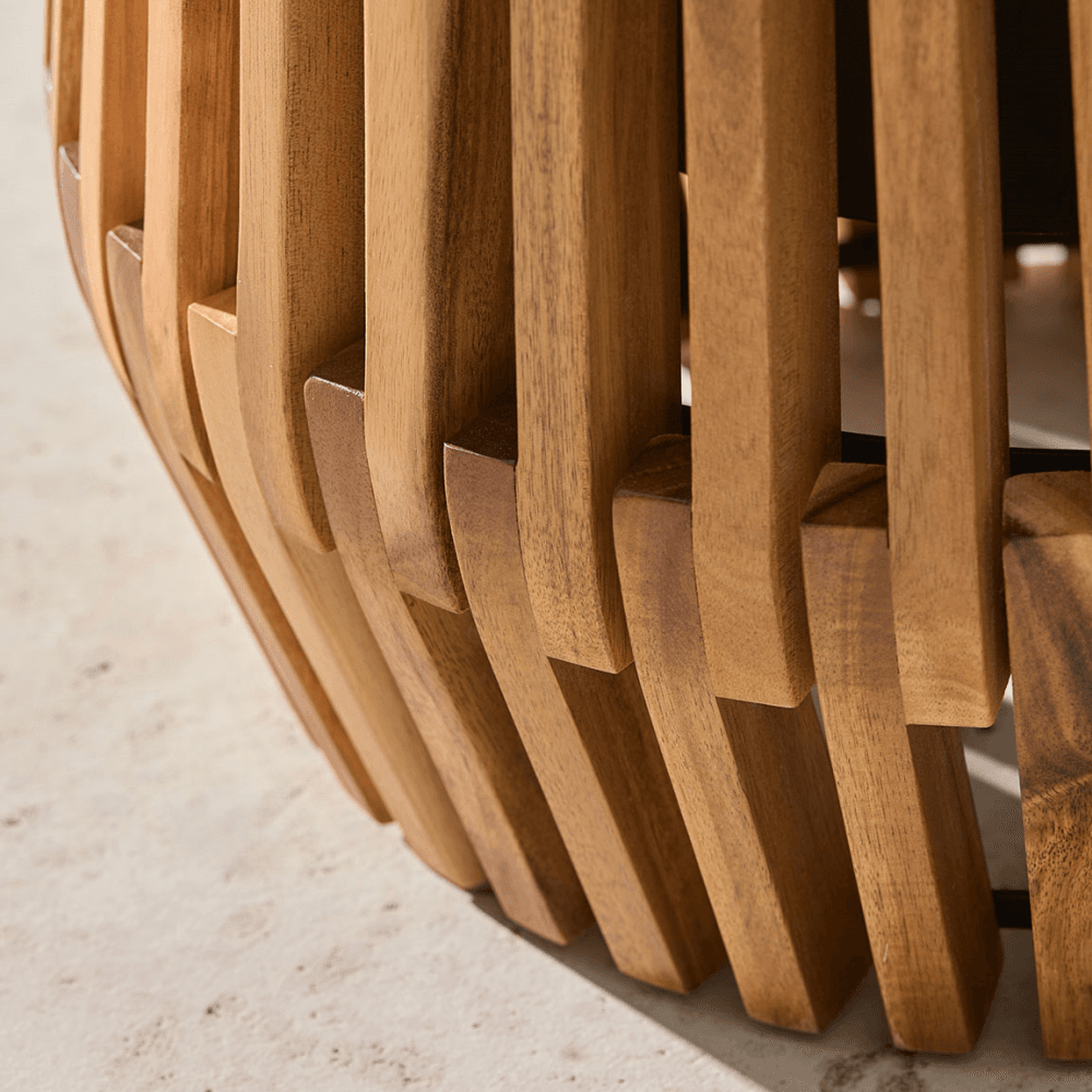 Somerton Slatted Wooden Planter, Natural