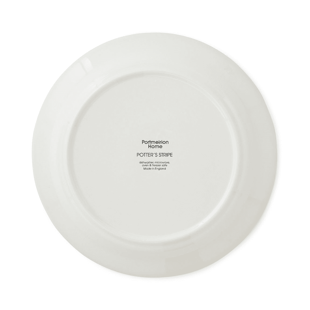 Potters Stripe Set of 4 Salad Plates, Black