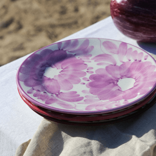 Image showing the Florita Set of 4 Dessert Plates, Kiwi, Sorbet, Espresso & Grenadine product.