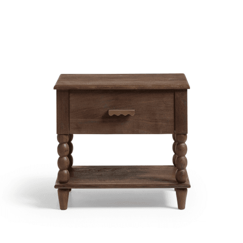 Image showing the Hilltop Bedside Table, Smoked Acacia product.