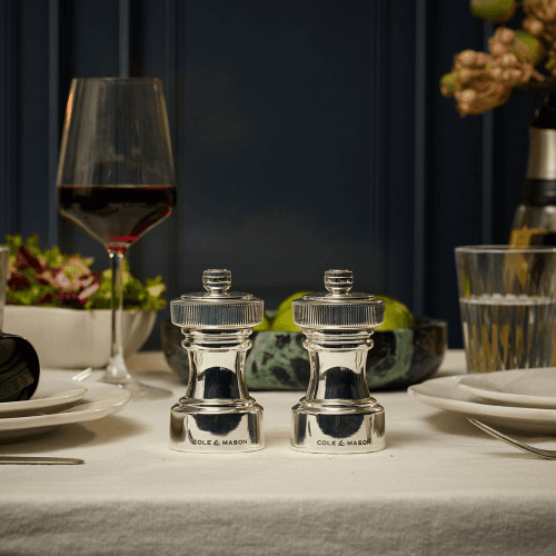 Image showing the Hoxton Salt & Pepper Mill Set, Silver Plated product.