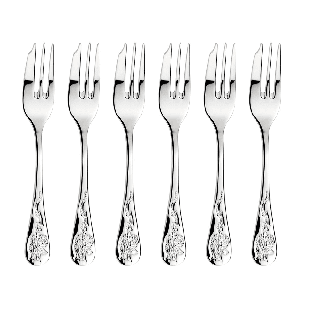 Morris & Co Set of 6 Pastry Forks, Stainless Steel
