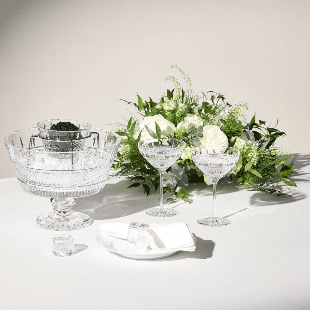 Mastercraft Irish Lace Set of 2 Napkin Rings, Clear