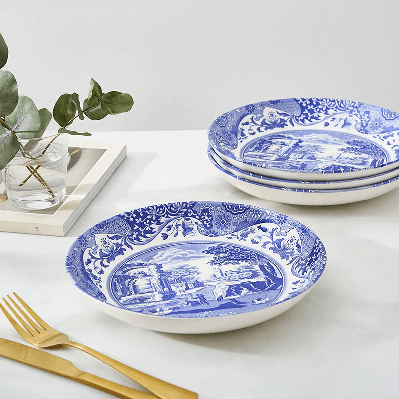 Blue Italian Set of 4 Pasta Bowls