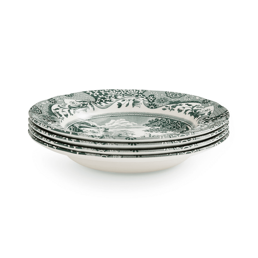 Heritage Italian Set of 4 Soup Plates, Green