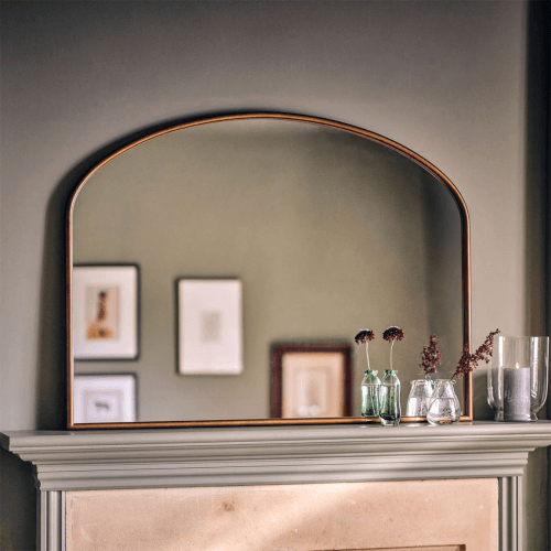 Image showing the Bowcott Arched Mirror, H76cm, Antique Brass Finish product.