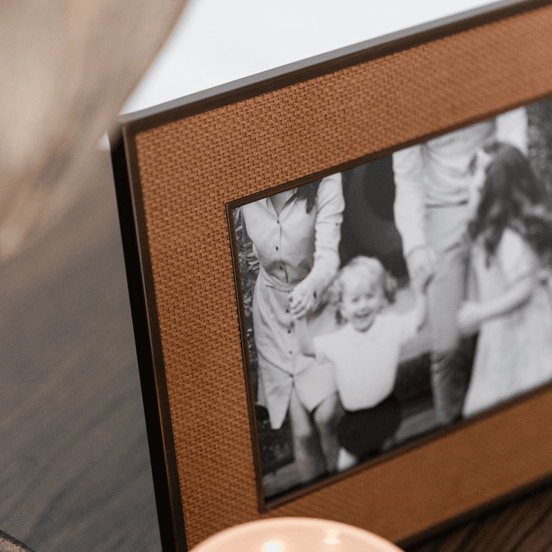 Rattan Photo Frame, Almond