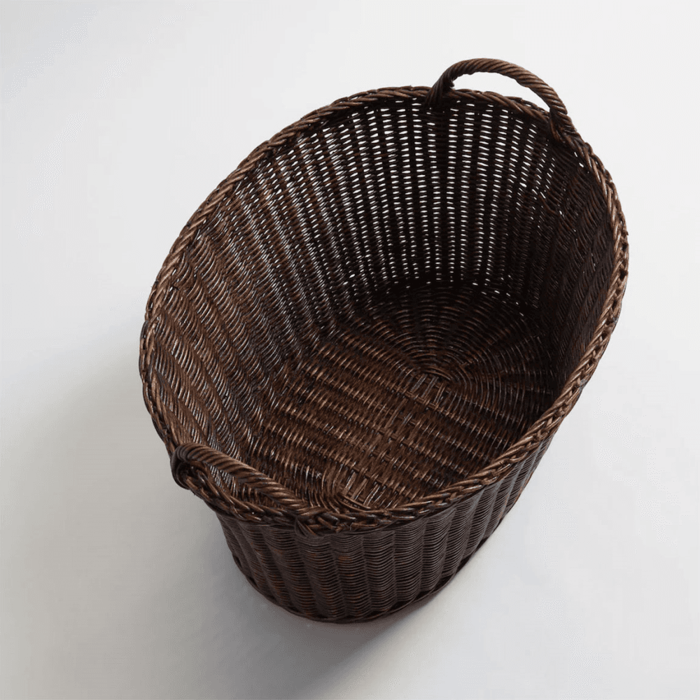 Oval Basket with Handles, Brown