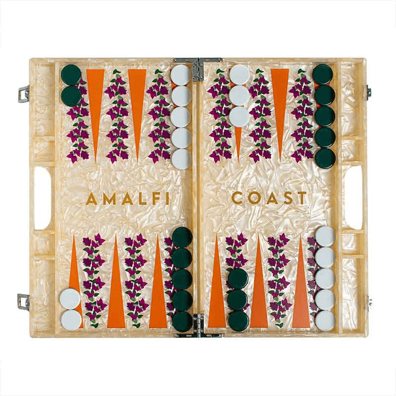 Amalfi Coast Backgammon Board, Cream