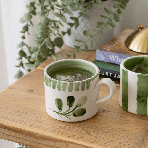 Image showing the Flora Stripe Mug, Green product.
