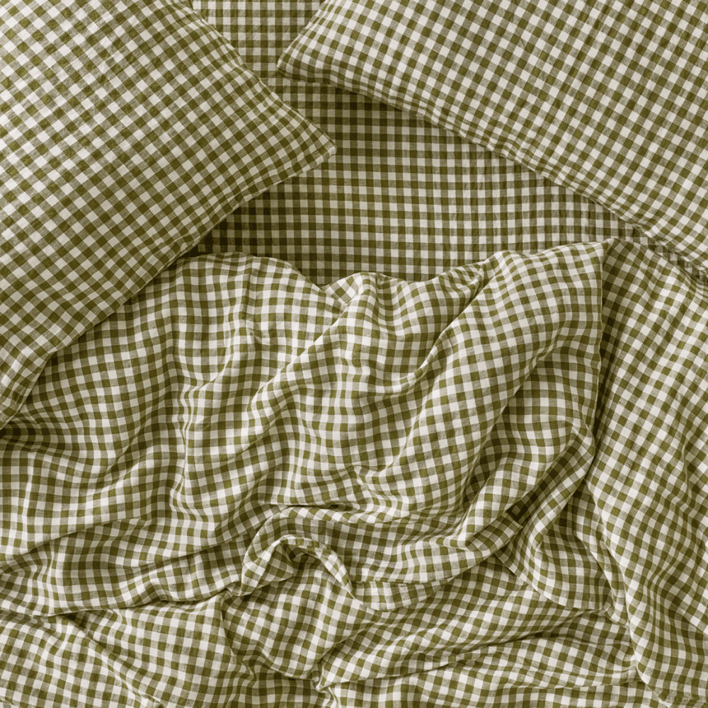 Gingham Linen Blend Duvet Cover