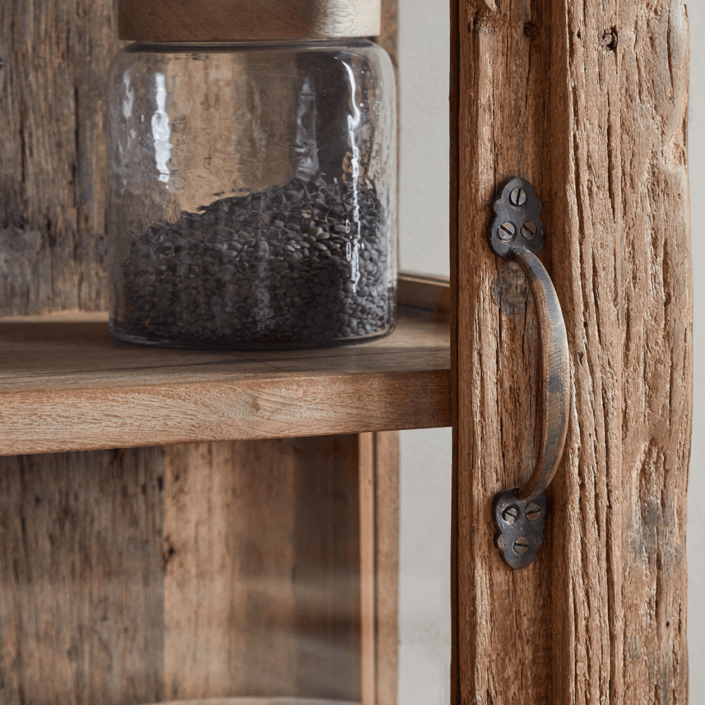 Ibo Reclaimed Wood & Glass Cabinet, Natural