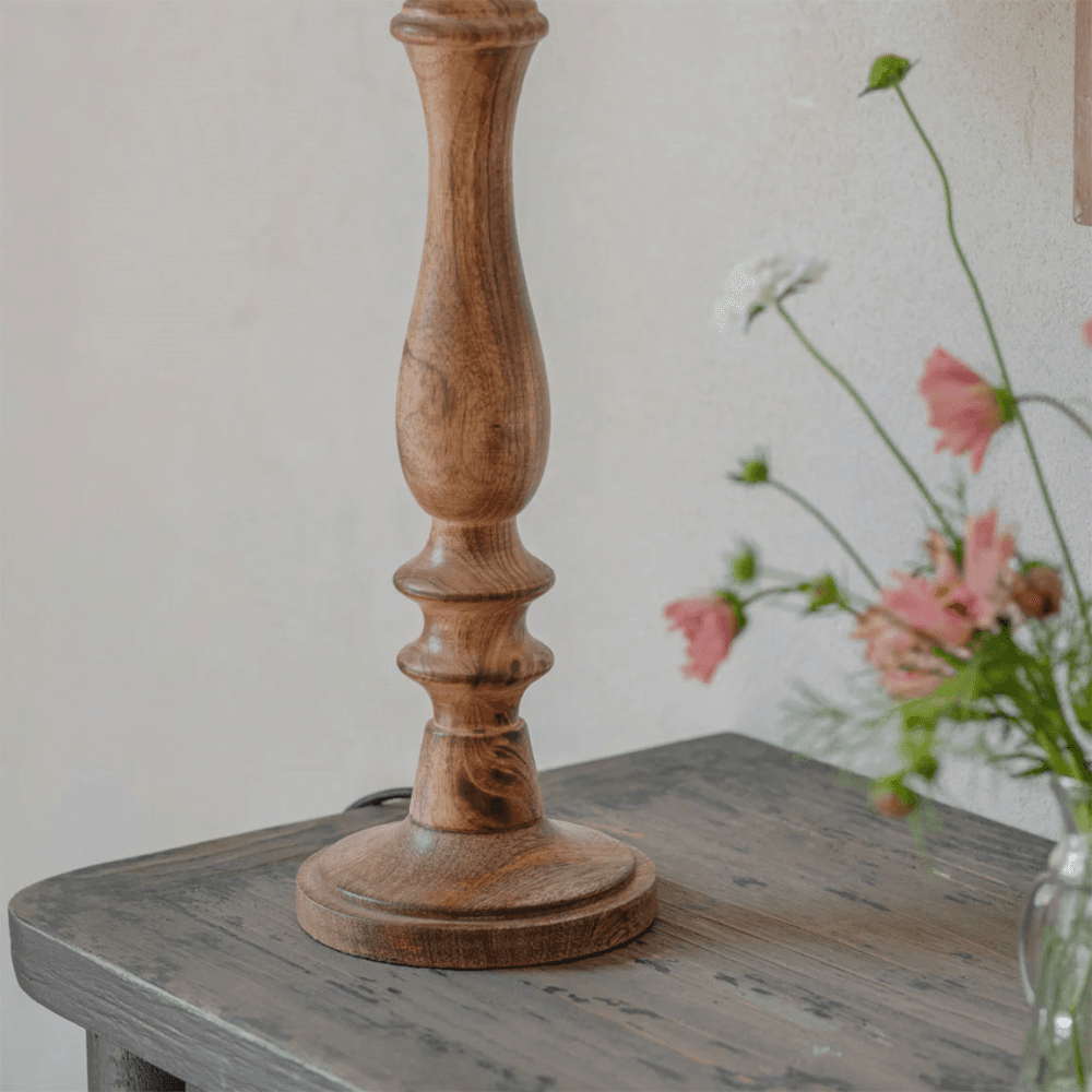 Clements Patterned Shade Table Lamp, Mango Wood
