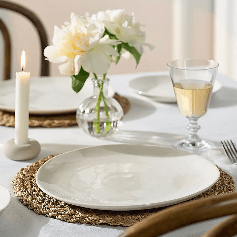 Burnham Dinner Plate, White