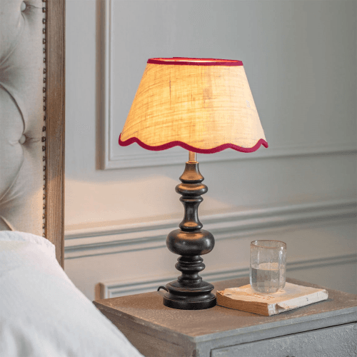 Image showing the Fraser Ornate Table Lamp, Mango Wood product.