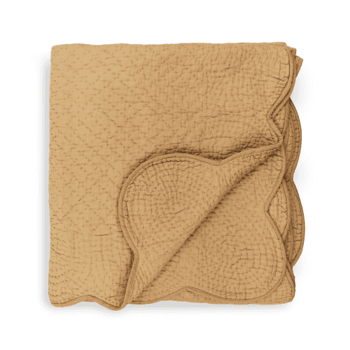 Image showing the Nina Scalloped Bedspread, Double/King, Raffia product.