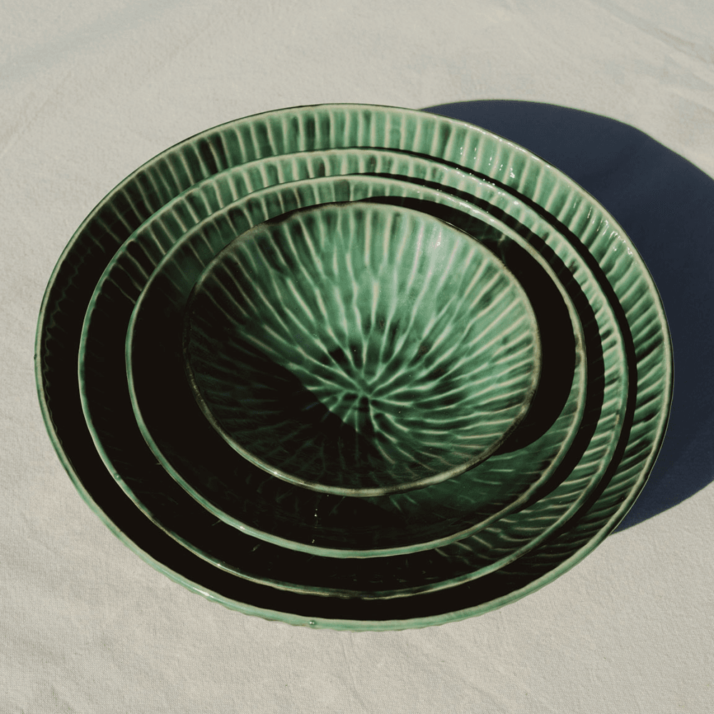 Verde Lanza by Pascale Naessen Set of 2 Deep Serving Plates, Green