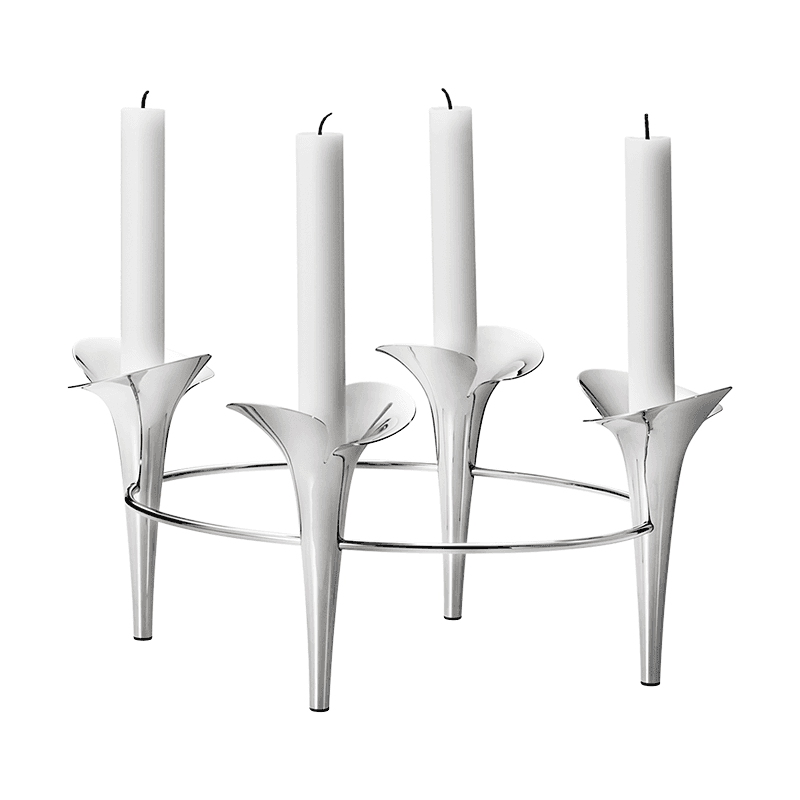 Bloom Botanica Candleholder, Silver