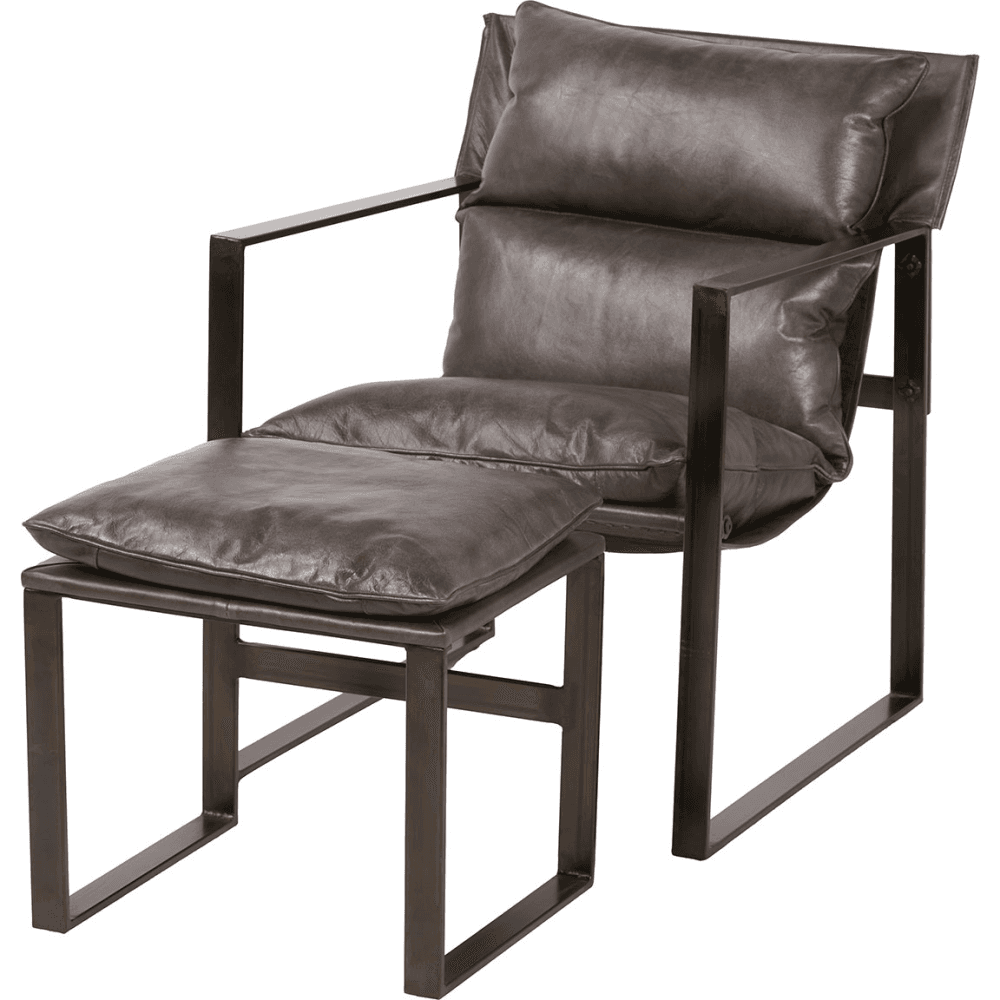 Nico Leather Chair and Footstool