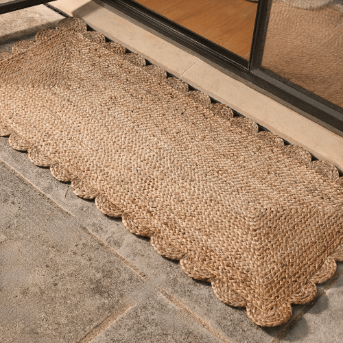 Image showing the Scalloped Jute Double Doormat, Natural product.