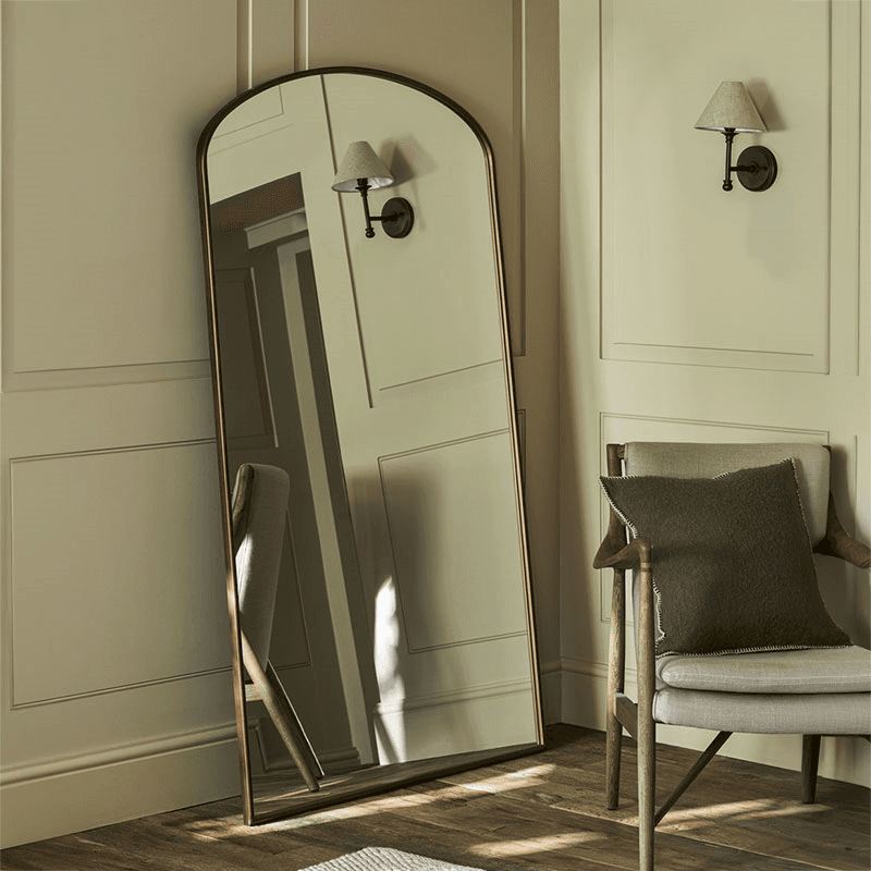 Bowcott Arched Leaning Mirror, Bronze Finish