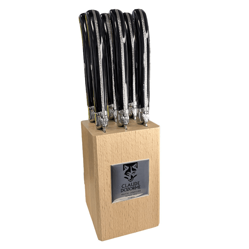 Laguiole Set of 6 Steak Knives in Wooden Block