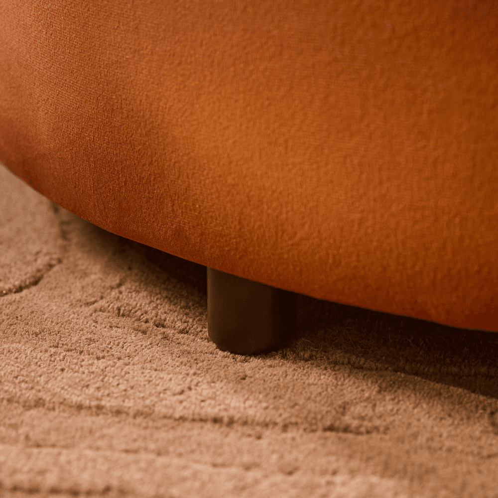 Three Stacking Ottomans, Burnt Orange Velvet