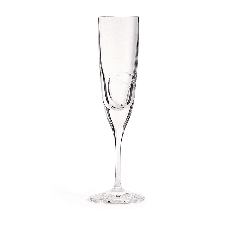 Luxe Graphite Pair of Champagne Flutes, Clear
