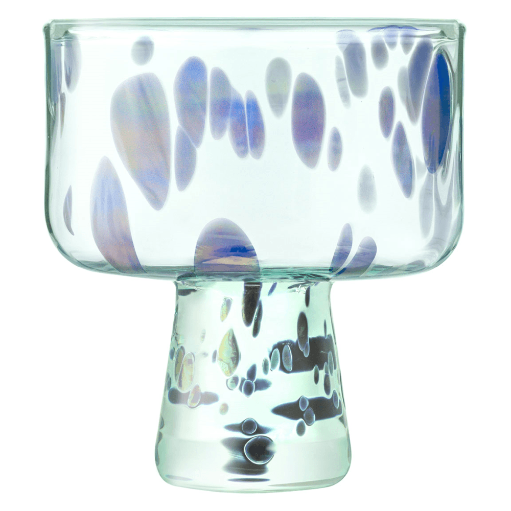 Sea Glass Set of 2 Cocktail Glasses, Ocean Blue